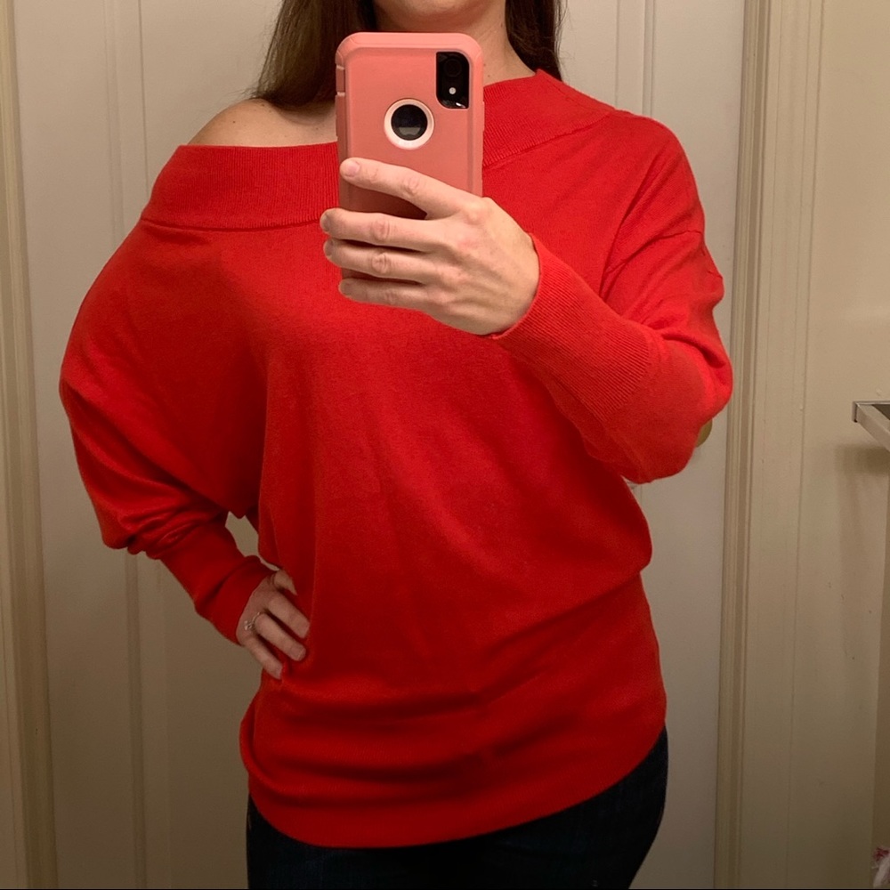 Express Dolman Sleeve Off-the-shoulder Sweater